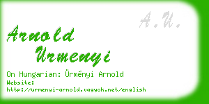 arnold urmenyi business card