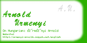 arnold urmenyi business card